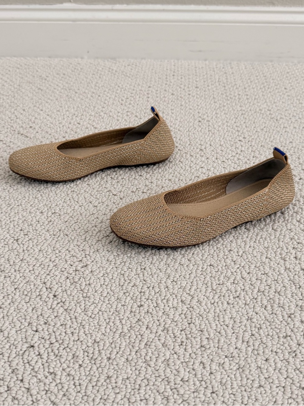 Rothy’s Tan & Metallic Gold Ballet Flats - Picture 5 of 14